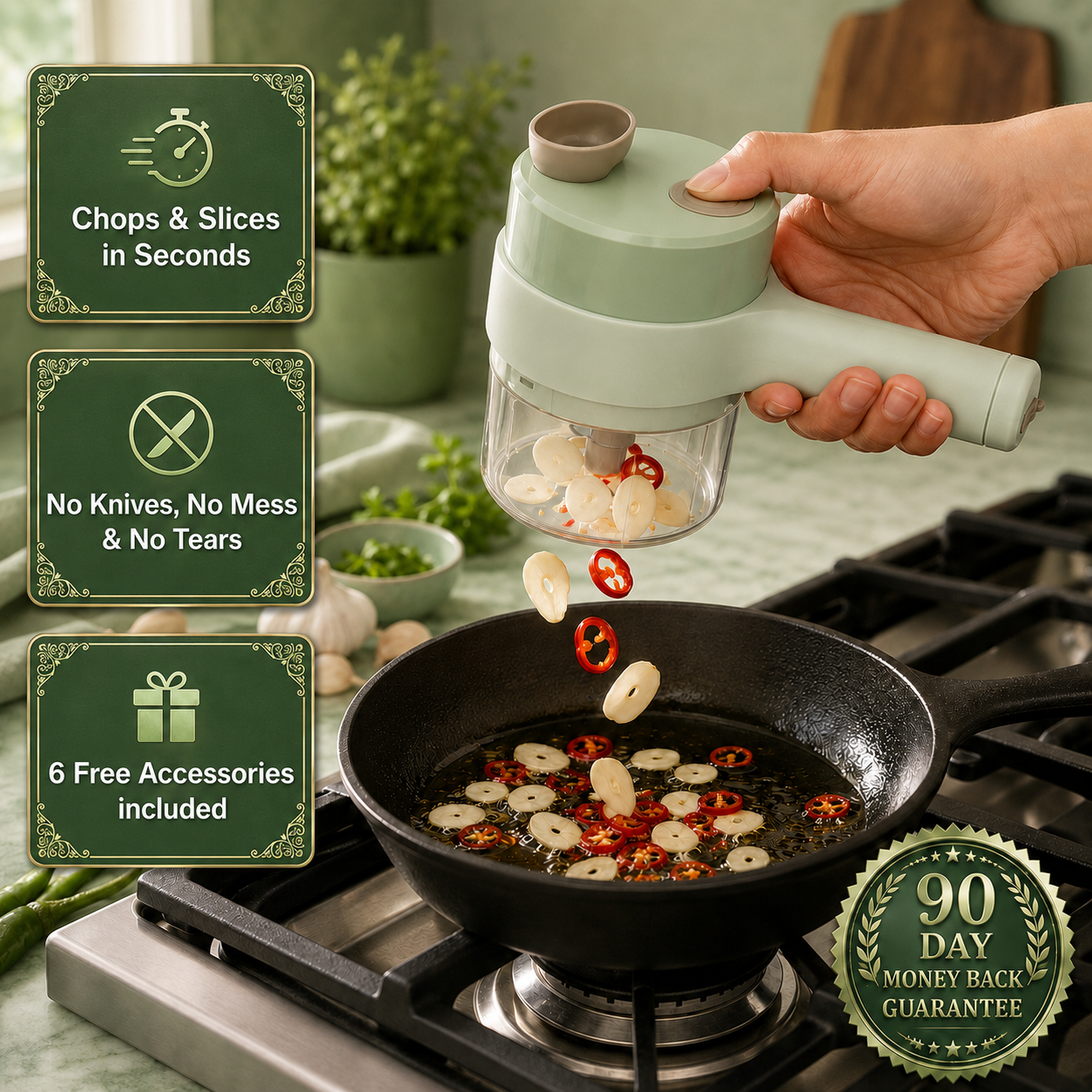 Multi purpose cordless electric food cutter chopping and slicing